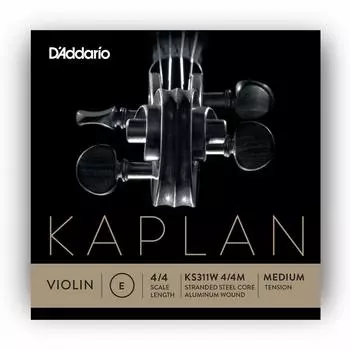 Скрипичная струна Каплана, обмотка KS311W, среднее натяжение, D Addario, несвистящая, ми-линия 4/4M []