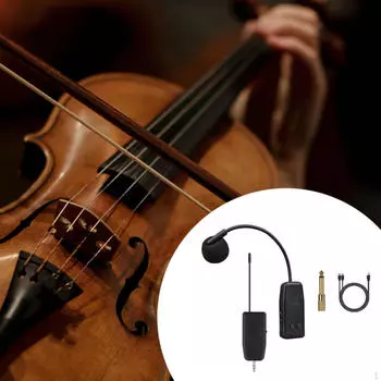 Скрипичный микрофонный инструмент конденсаторный зажим портативные беспроводные инструменты для личных упражнений Short clip