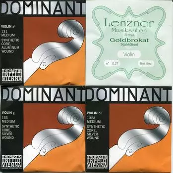 Скрипка ADsilG Dominant String Set E Line Gold Brocut Ball Line Rich Original Set Package Included 0.27 (Д Серебро) (0.27Б)