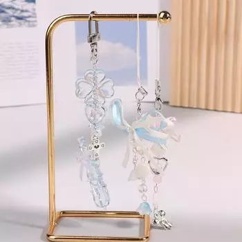 Скрипка бант сердце бусины брелок для женщин сладкий шарм эстетика Y2K сумка кулон аксессуары подарки