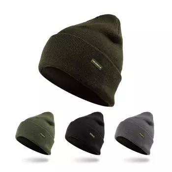 Скромная классическая шерстяная шапка, женская универсальная холодная шапка, маленькая вязаная шапка, мужская шапка, черная термошапка серый