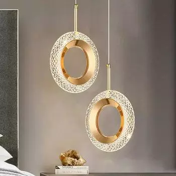 Скромные потолочные светильники Lustre Kitchen Dining Table Crystal Chandelier Гостиная Лестница Светодиодные светильники Свадебные украшения Товары Warm light