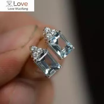 Скромные роскошные серьги-гвоздики для женщин, светло-голубые цветные кристаллы, аксессуары для благородной вечеринки, элегантные женские шикарные украшения