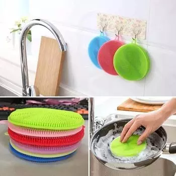 Скруббер для мытья посуды, силиконовая щетка для чистки чаши, губка для мытья посуды, кухонный очиститель для мытья посуды