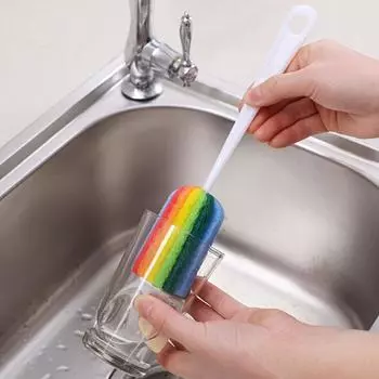 Скруббер щетки для чистки губки с щеткой для чистки ручки