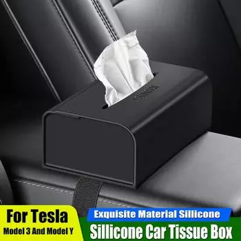 Скрытое извлечение бумаги, применимое к Tesla Model Y Model 3 Car Tissue Box Silica Gel Paper Drawer Car Interior Products Car