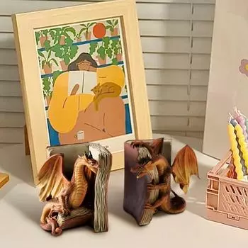 Скрытые драконы за книгами, украшения из смолы, украшения для книг, искусство украшения книг One Size