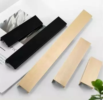 Скрытые ручки для мебели матовые черные золотые серебряные ручки для кухонных шкафов, ручки для гардероба, не перфорированные ручки для шкафов и ящиков
