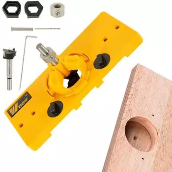 Скрытый 35-миллиметровый шаблон для сверления отверстий в форме чашки + сверло Форстнера, фреза по дереву, плотницкий столярный инструмент для самостоятельной работы синий