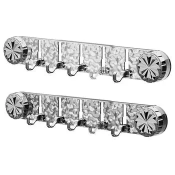 Скрытый дизайн настенный гофрированный рядный крючок для хранения всякой всячины аксессуары для ванной комнаты прозрачный/серый