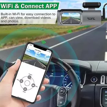 Скрытый тип 2.5K UHD 1600P Автомобильный видеорегистратор WiFi APP Connect Super Night Vision Real Time Видеозапись Циклическая запись Автомобильные аксессуары NONE