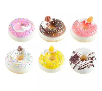 SKTMH Набор образцов еды из 6 пончиков, реалистичная модель еды, милый магнитный интерьер, конфеты, игрушка, игровой домик, школа, магазин, выставка, рекламные товары