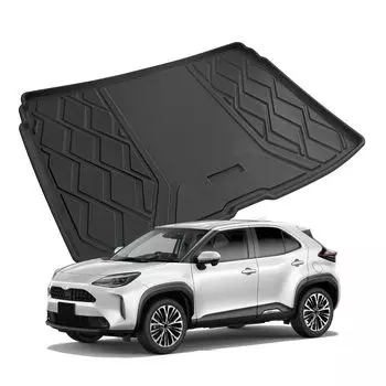 SKTU Коврик в багажник Toyota Yaris Встроенный Водонепроницаемый Грузовой TPE Защита от царапин Защита от пятен Черный Для Кросс Коврик, Лист, Коврик, Материал, Устойчивый, Водонепроницаемый, чёрный