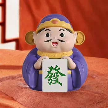 Скульптура Бога удачи Цай Шен, статуя ремесла, миниатюры на удачу, украшения из смолы, приборная панель автомобиля красный