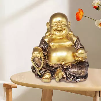 Скульптура Будды Майтрейи Буддийский китайский фэн-шуй Настольный орнамент Смеющийся