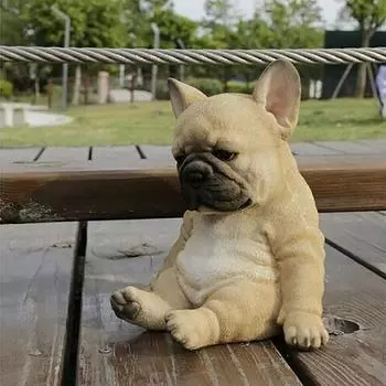 Скульптура бульдога из смолы, украшения, спящая статуя щенка быка, скульптура для газона, очень милый декор для сада и двора, украшения для животных