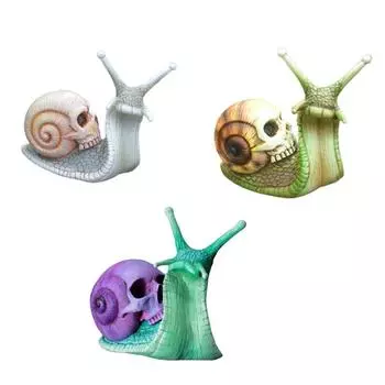 Скульптура черепа улитки на Хэллоуин, статуэтка улитки из смолы, украшение для домашнего фестиваля, праздничного украшения для вечеринки