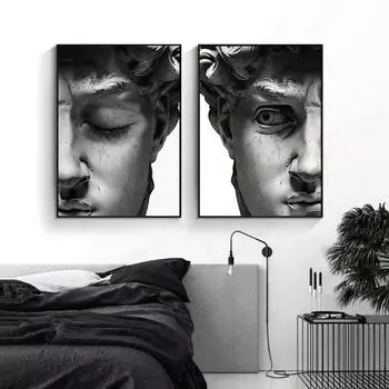 Скульптура Давида, холст, картины на стене, художественные постеры и принты, скандинавское искусство, настенная декоративная картина на холсте для гостиной 21cm30cm NoFrame