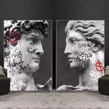 Скульптура Давида, статуя, картина маслом, современный граффити, художественный постер и печатная Настенная картина для гостиной 21cm30cm NoFrame