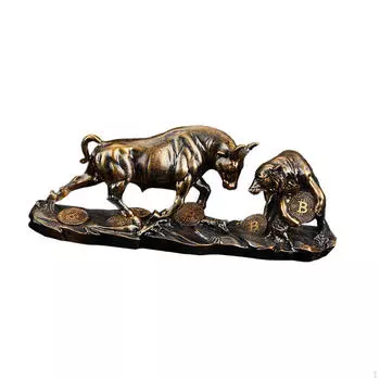 Скульптура дикой природы, фигурка медведя для домашнего декора S золотой