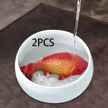 Скульптура для чайной рыбы «Кои» для спокойствия дома 2pcs