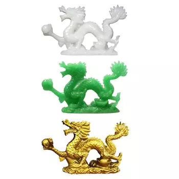 Скульптура дракона 2024, украшение на китайский Новый год, китайская статуя фэншуй для офисной полки, камина, стола, входного шкафа белый