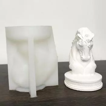 Скульптура головы лошади, силиконовая форма, Нелипкая многоразовая 3D голова лошади, свеча, пластырь, художественное изготовление смолы, сделай сам, форма для мыла, ароматических свечей, принадлежности для рукоделия белый