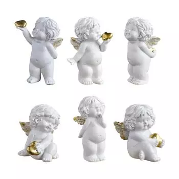 Скульптура херувима, статуэтка младенца-ангела, современная, с крыльями, статуэтка купидона, украшение маленького ангела для внутреннего сада, домашний декор