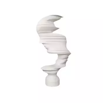 Скульптура из смолы, абстрактная скульптура аватара с человеческим лицом, черно-белое произведение искусства, декоративные фигурки, аксессуары для украшения дома белый