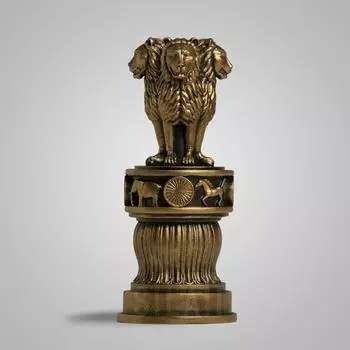 Скульптура колонны Ашоки - 5 ДЮЙМОВ, цвет античной бронзы