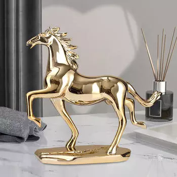 Скульптура лошади из смолы, настольная статуэтка, украшение для спальни в магазине 27cmx10cmx26cm_Silver