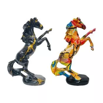 Скульптура лошади, современная коллекционная статуя животного из смолы, настольное украшение для камина, книжной полки, полки для гостиной, домашнего декора чёрный