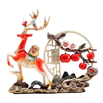 Скульптура оленя, роскошный дизайн интерьера красный