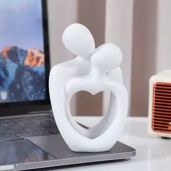 Скульптура пары, минималистская, смоляная, обнимающаяся, статуя влюбленных, настольная, абстрактная, парная статуэтка для белый