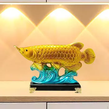 Скульптура рыбы кои для украшения дома и офиса Gold