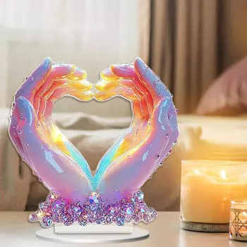 Скульптура «Сердце в виде руки», коллекция настольных украшений, художественная статуэтка «Любовь в виде пальца», акриловое ремесло для жизни