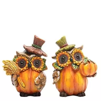 Скульптура совы из смолы, украшение на День благодарения, осенний центральный элемент ручной работы в деревенском стиле, уникальный запатентованный дизайн One Size