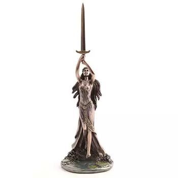 Скульптура Veronese Design размером 13 1/4 дюйма «Дама озера и Экскалибур» из литой смолы с бронзовой отделкой