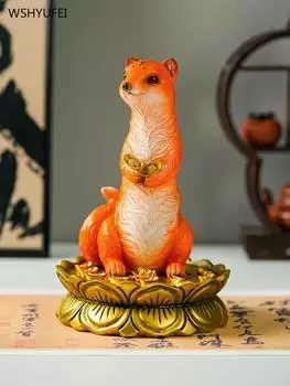 Скульптура Вонг Тай Сина, украшение статуи, Желтая ласка, статуя, Зал Будды, украшение для привлечения богатства, аксессуары для украшения дома