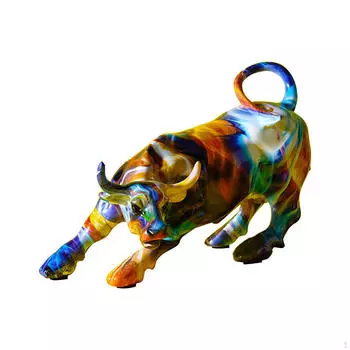 Скульптура в виде фигурки быка для домашнего офиса - современное произведение искусства из смолы Style A