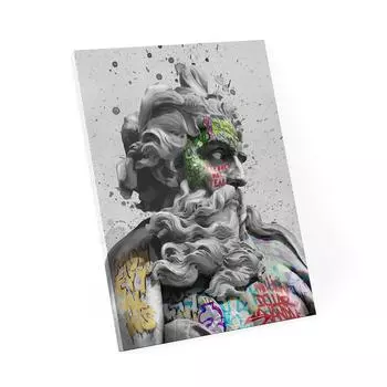 Скульптура Зевса, граффити, холст, картины на стене, художественные постеры и принты, греческая мифология, абстрактное искусство, картина, домашний декор 21x30 No Frame