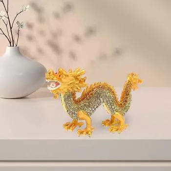 Скульптура животного фэншуй коллекционные поделки для дома декоративные милые статуи дракона для стола весенние фестивали полки для домашнего офиса белый