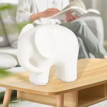Скульптура животного, керамическая статуя слона, коллекционная фигурка с нескользящими подушечками для фестиваля дома 14cmx12cm
