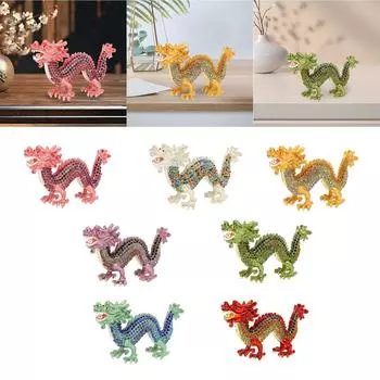 Скульптура животного, коллекционное милое украшение, фен-шуй, мини-фигурка дракона для полки, офиса, шкафа, спальни, подарок на новоселье фиолетовый