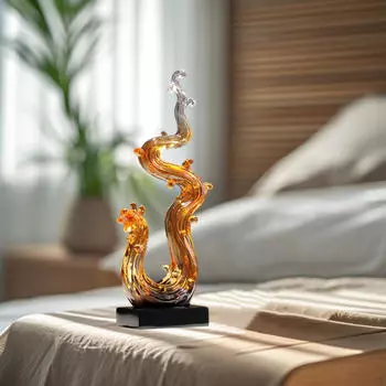 Скульптура животного, статуя дракона, художественное украшение, статуэтка из смолы для прихожей, стола на новоселье золотой