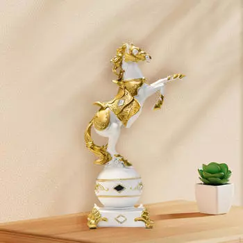 Скульптура животного, стоячая фигурка лошади, статуя из смолы для спальни, настольная фигура для прикроватной тумбочки белый