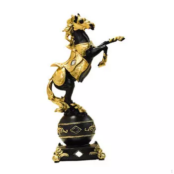 Скульптура животного, стоячая фигурка лошади, статуя из смолы для спальни, настольная фигура для прикроватной тумбочки