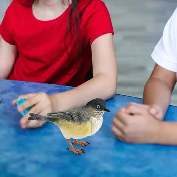 Скульптура животных, фигурки воробья для мальчиков и девочек, фигурки птиц, игрушки, миниатюрные птицы, декор стола