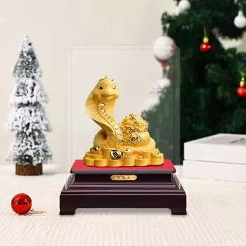 Скульптура золотой змеи Yousheng, украшение для стола «Год змеи», фигурка змеи со знаком зодиака «Удача» для домашнего офиса A