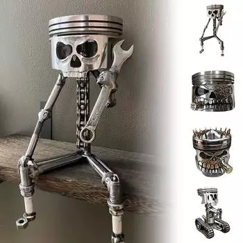 Скульптурная скульптура поршеня для лица, художественная статуя, поршень, скелет, скульптура ручной работы, украшение стола One Size